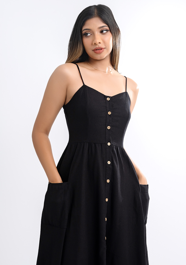 EMMA BLACK STRAPPY DRESS